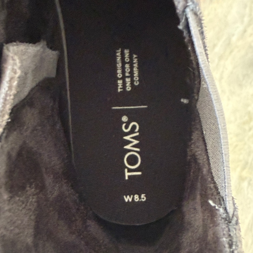 TOMs Jamie womans gray suede slip on wedge sneaker high top 8.5 - Picture 7 of 9